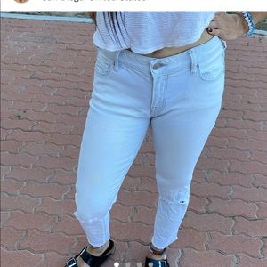 White n blue stripe jeans